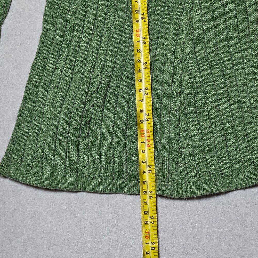 Croft & Barrow Womens Large XL Cardigan Sweater Sage Green 1/4 Button V Neck Rib - Picture 9 of 10